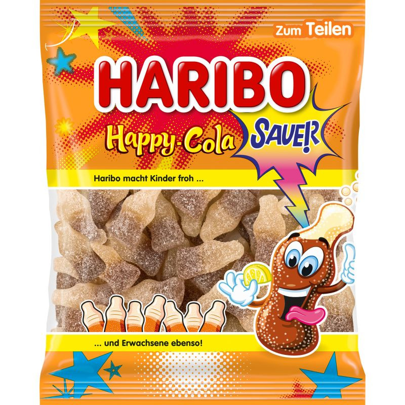 Haribo Happy Cola Sauer Fruchtgummi Colaflaschen 175 g Beutel