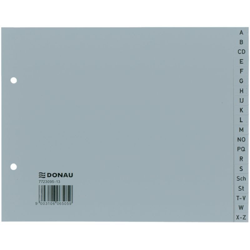 Donau Ordnerregister A-Z 1/2A4 20-tlg PP grau
