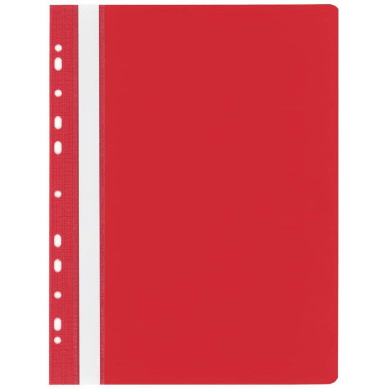 DONAU Schnellhefter PVC A4 mit Universalloch-Abheftleiste rot