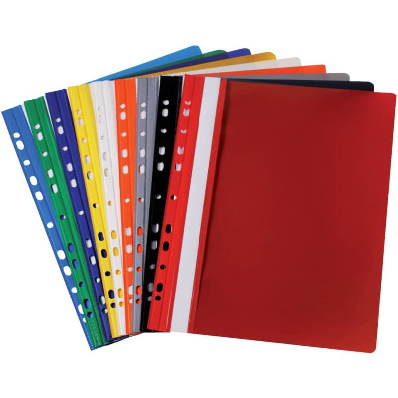 Preview: Donau Schnellhefter PVC A4 mit Universalloch-Abheftleiste dunkelblau