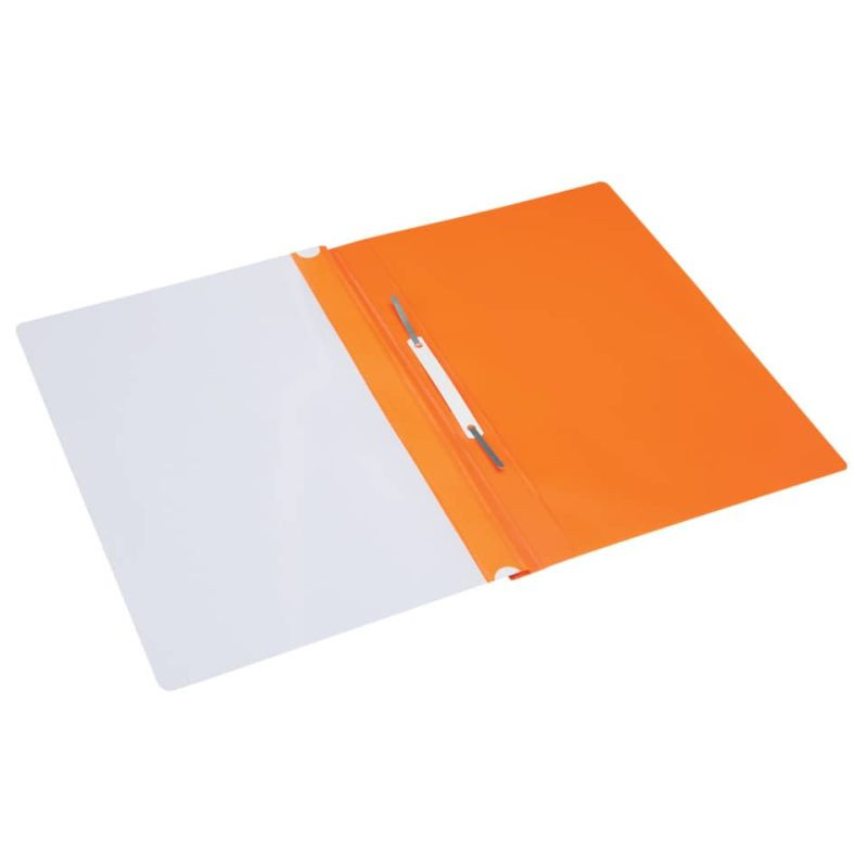 Preview: Donau Schnellhefter PVC A4 mit Universalloch-Abheftleiste orange
