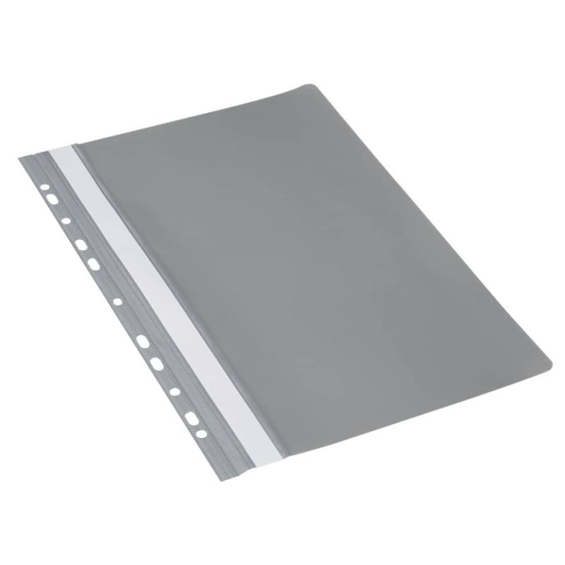 DONAU Schnellhefter PVC A4 mit Universalloch-Abheftleiste grau