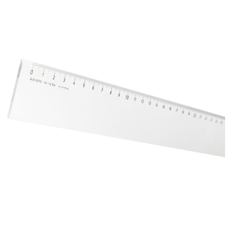 ARISTO Lineal 40 cm, mm-Teilung, Facette, glasklares Plexiglas®