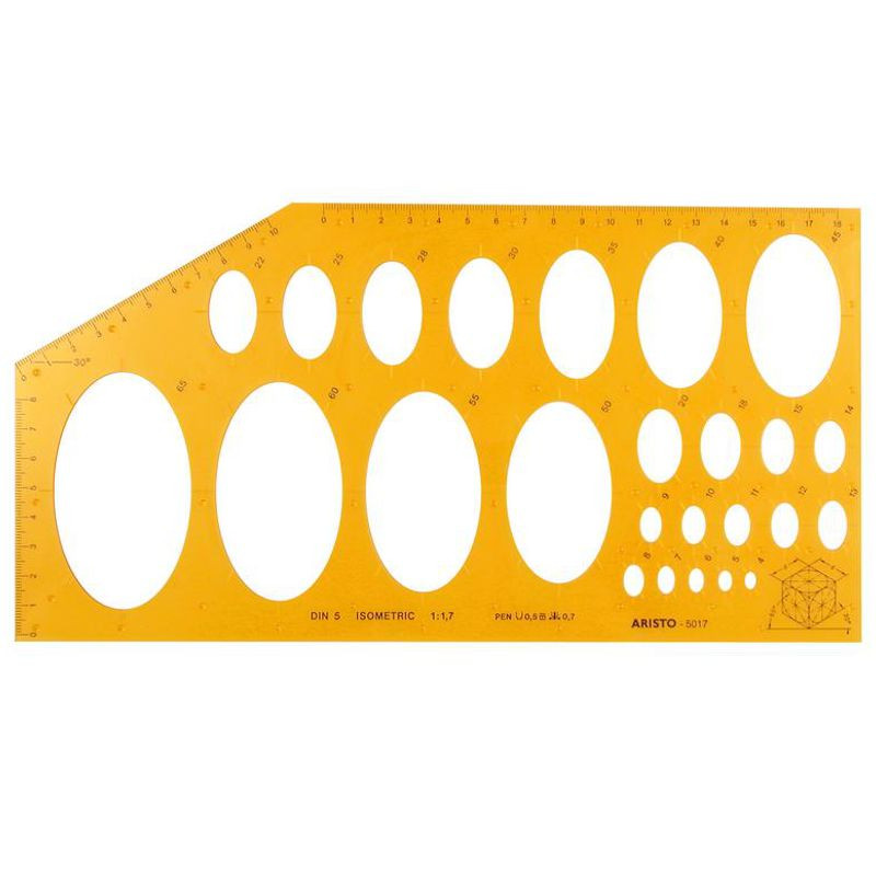 ARISTO Ellipsenschablone ISOMETRIC, orange-transparent