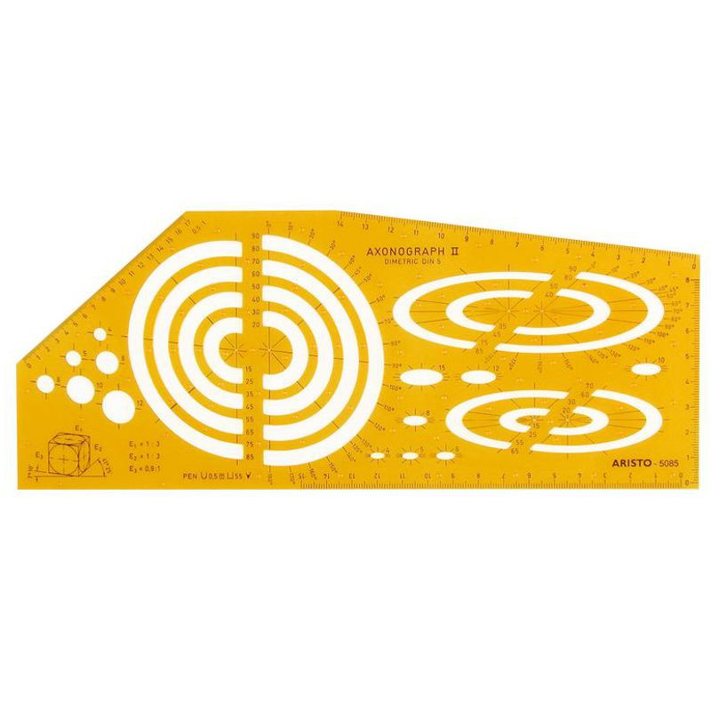 ARISTO Schablone Axonograph Dimetric, orange-transparent