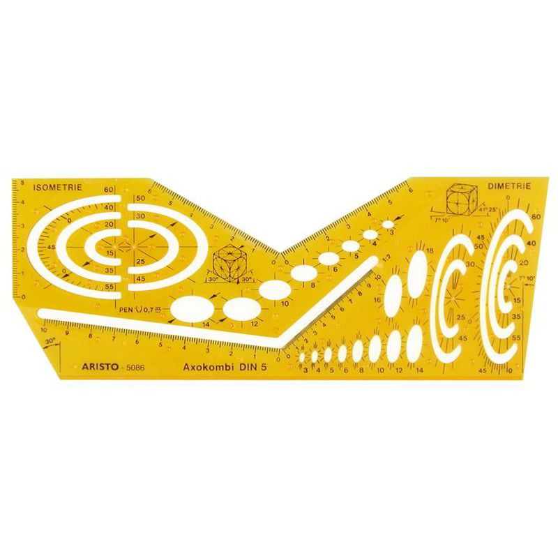 ARISTO Schablone Axokombi DIN 5, orange-transparent