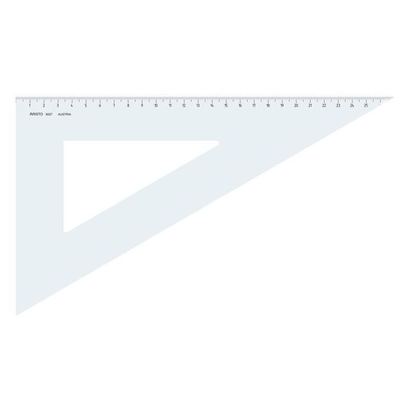 ARISTO Dreieck 60°, Hyp. 31.1cm, glasklar, ohne Facette, Teilung 26.9 cm
