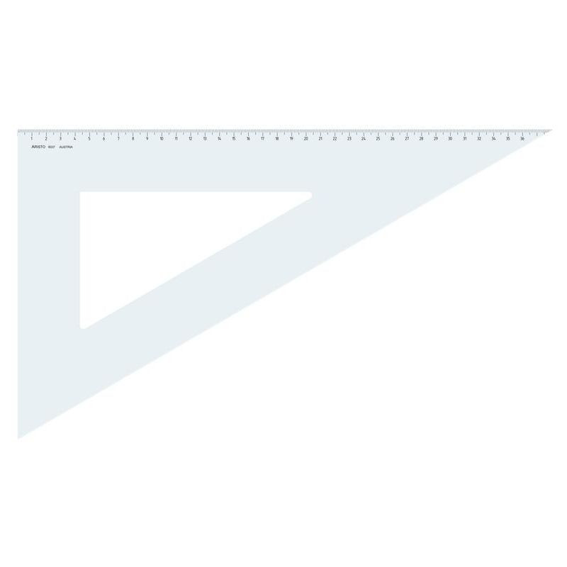 ARISTO Dreieck 60°, Hyp. 42.5cm, glasklar, ohne Facette, Teilung 38.6 cm