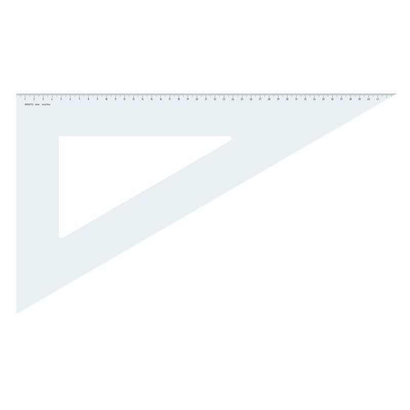 ARISTO Dreieck 60°, Hyp. 48.5cm, glasklar, ohne Facette, Teilung 42 cm