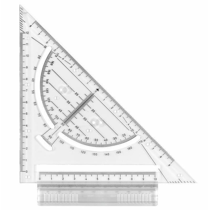 ARISTO Schnellzeichendreieck, Winkelteilung, für Zeichenschiene