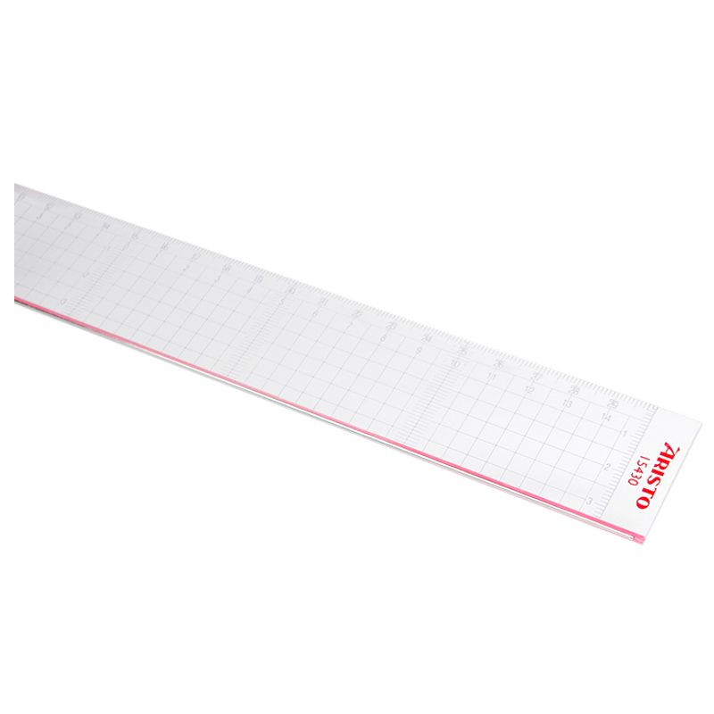 ARISTO Lineal 30 cm, rote Schneidekante, glasklares Plexiglas®