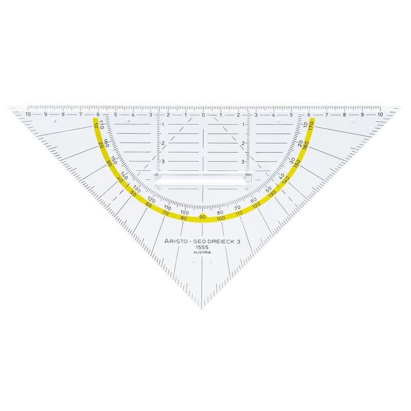 ARISTO Geodreieck® 22.5 cm mit Griff Facette an Hypotenuse Tuschenoppen