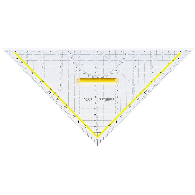 ARISTO TZ-Dreieck 32.5 cm mit Holzgriff Facette an Hypotenuse Tuschenoppen