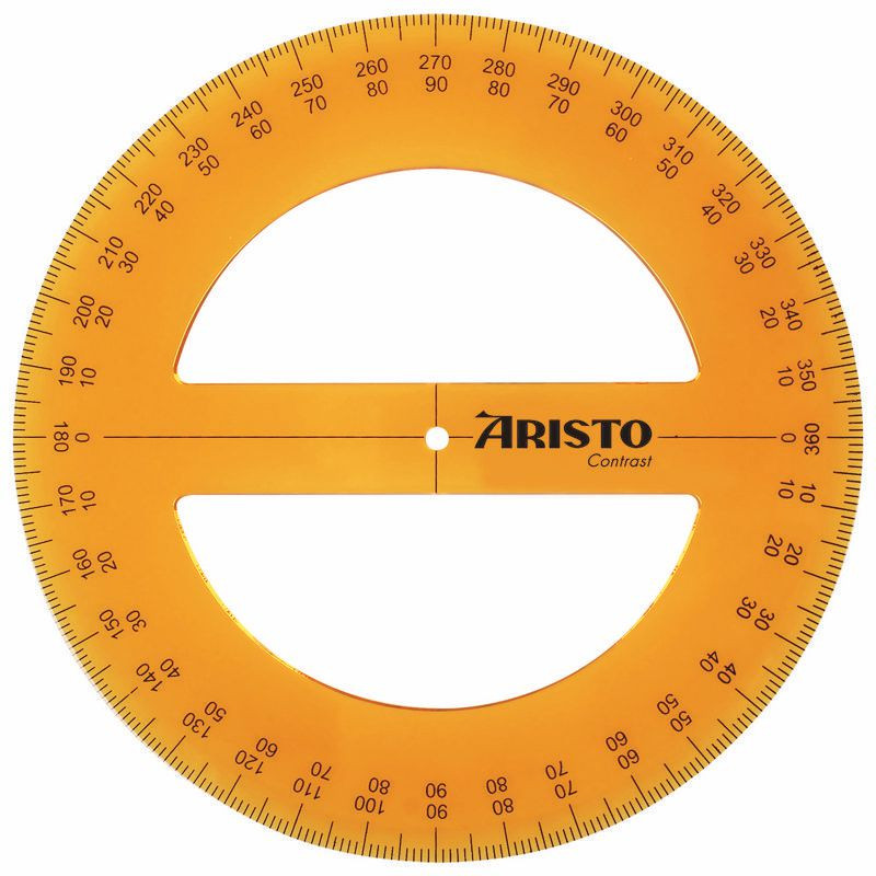 ARISTO Contrast Vollkreis-Winkelmesser, 360°, orange-transparent