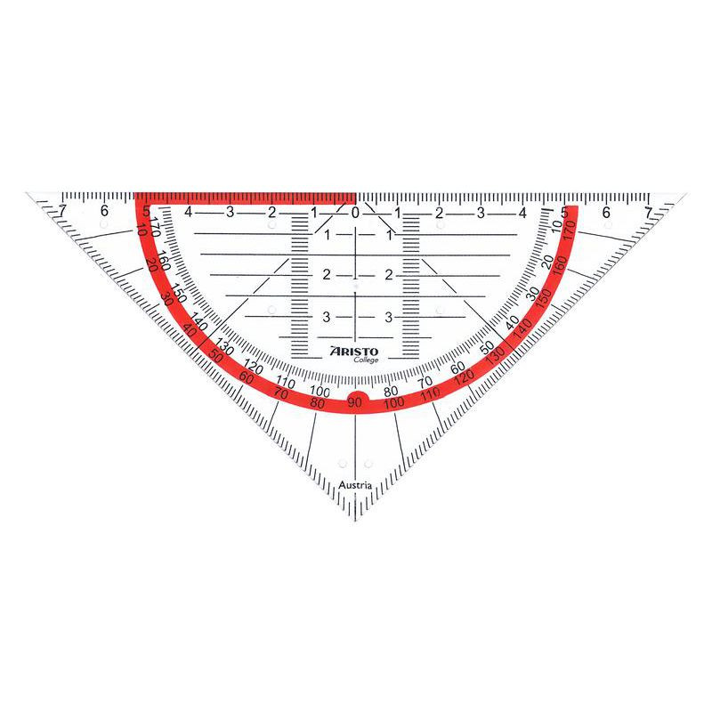 ARISTO College Geometrie Dreieck 16 cm, transparent