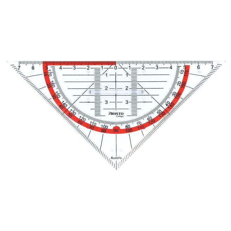 ARISTO College Geometrie Dreieck 16 cm, transparent, mit Griff