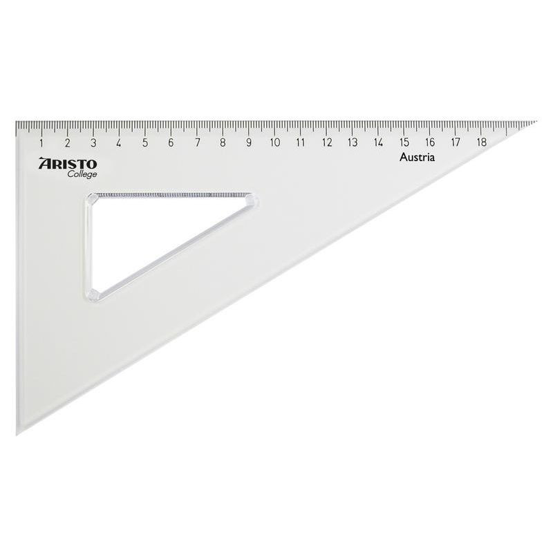 ARISTO College Dreieck 60°, Hyp. 23 cm, transparent, Teilung 20 cm