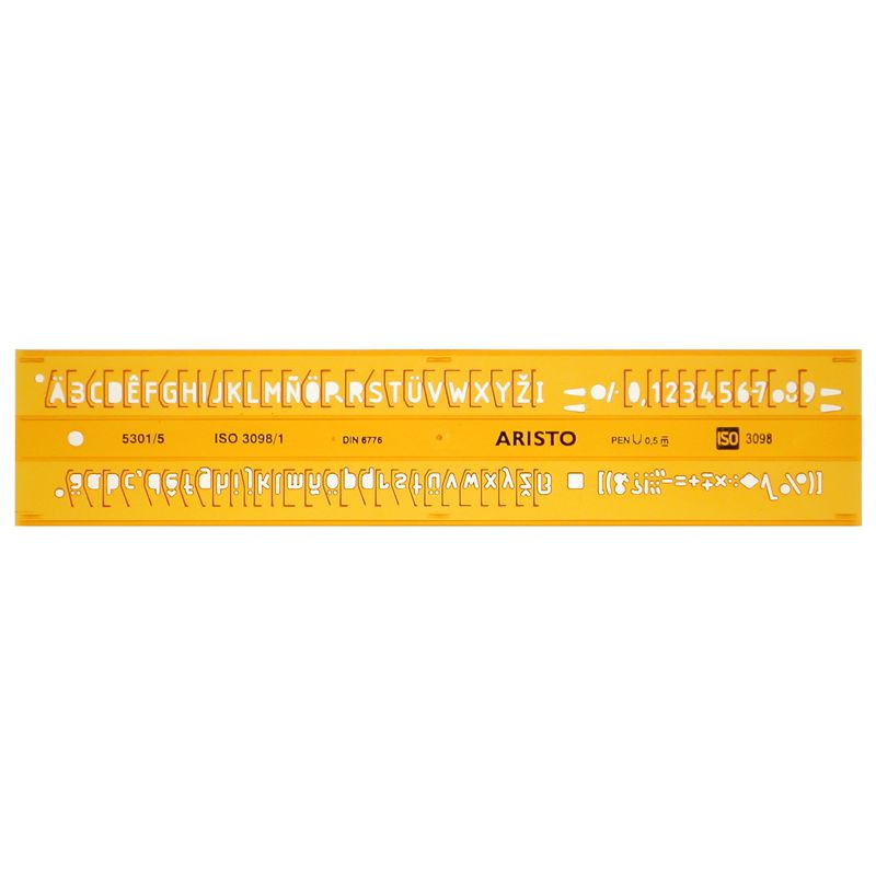 ARISTO Schriftschablone gerade 5 mm, ISO3098-1/DIN 6776 H-Profil Typ B