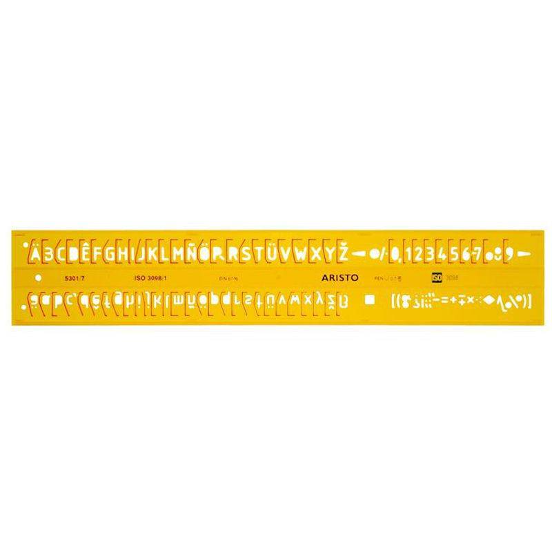 ARISTO Schriftschablone gerade 7 mm, ISO3098-1/DIN 6776, H-Profil, Typ B