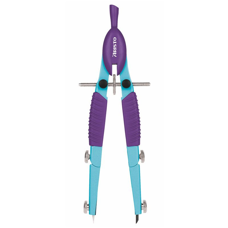 Preview: ARISTO TopLine Schnellverstellzirkel hellblau/violett 2 Gelenke Minen