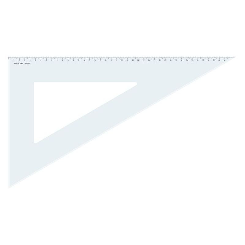 ARISTO Dreieck 60°, Hyp. 48.5cm, glasklar, mit Facette, Teilung 42 cm
