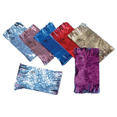 Bonbonwickel-Stanniol rot 9x16cm gefranst 10 Stück