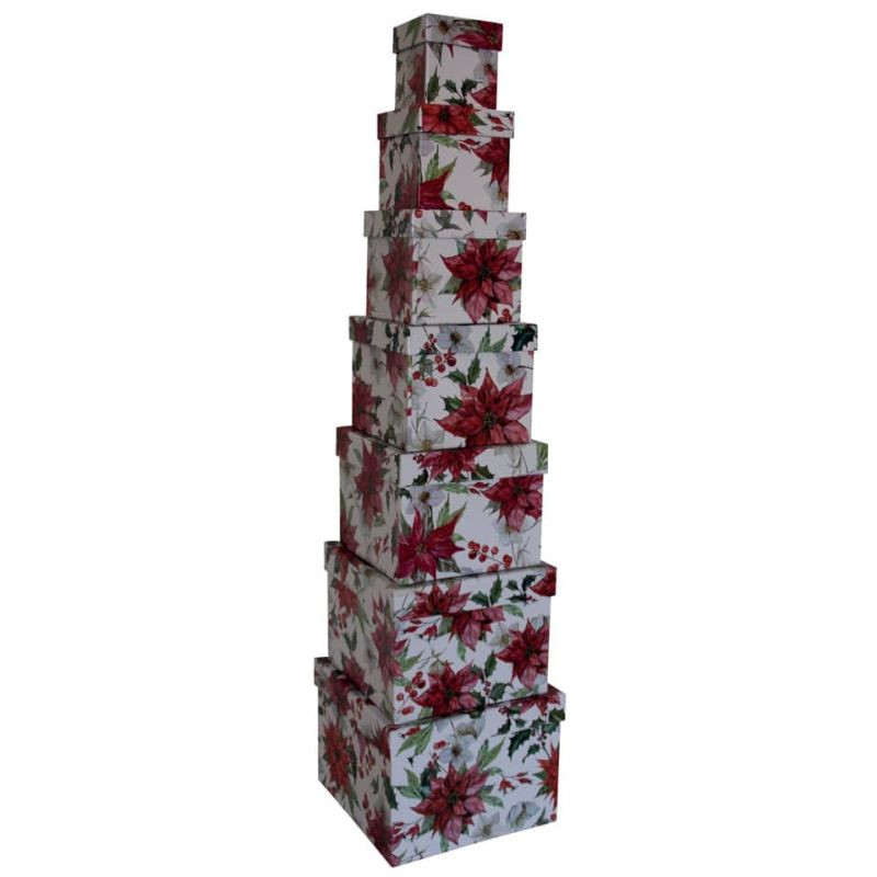 Weihnachten Geschenkkarton Weihnachtsstern 7tlg Würfel