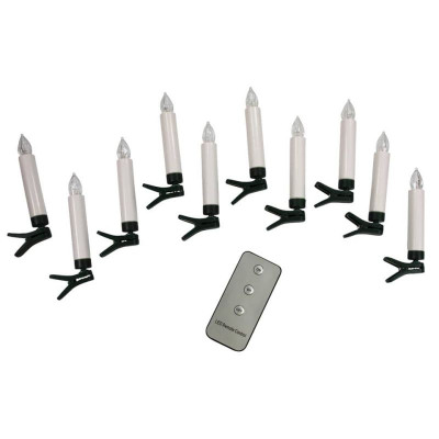 LED Kerze Christbaumkerze weiß 1,5x10,5cm 10 Stück