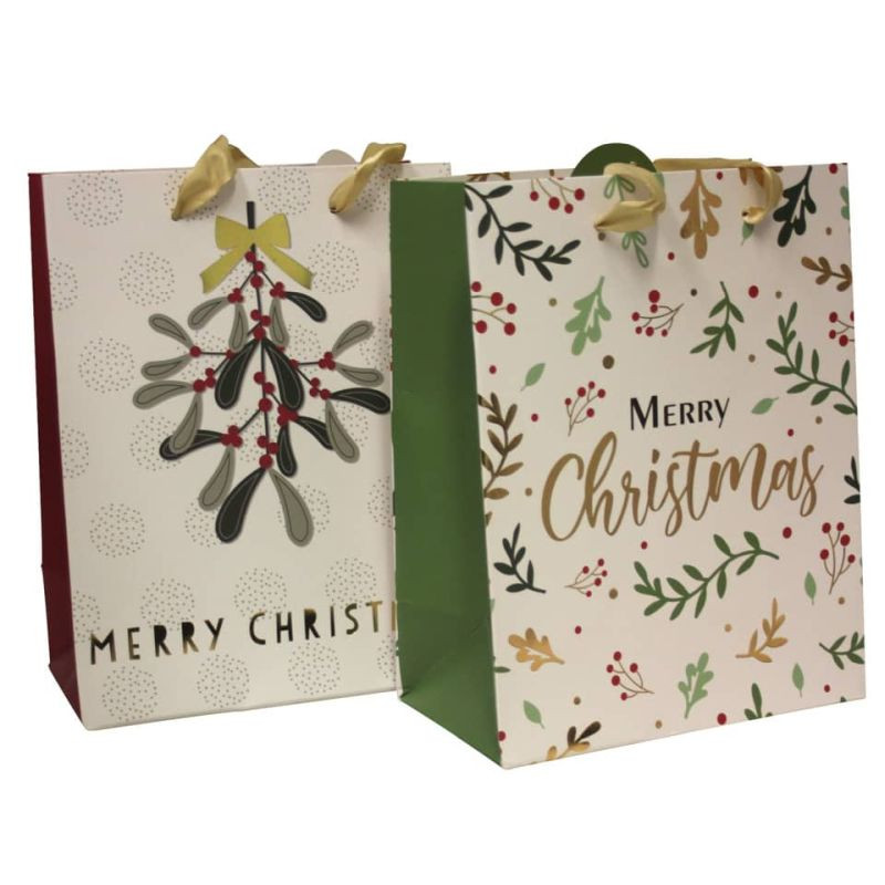 Weihnachten Geschenktasche Zweige 23x18x10cm 1 Stück