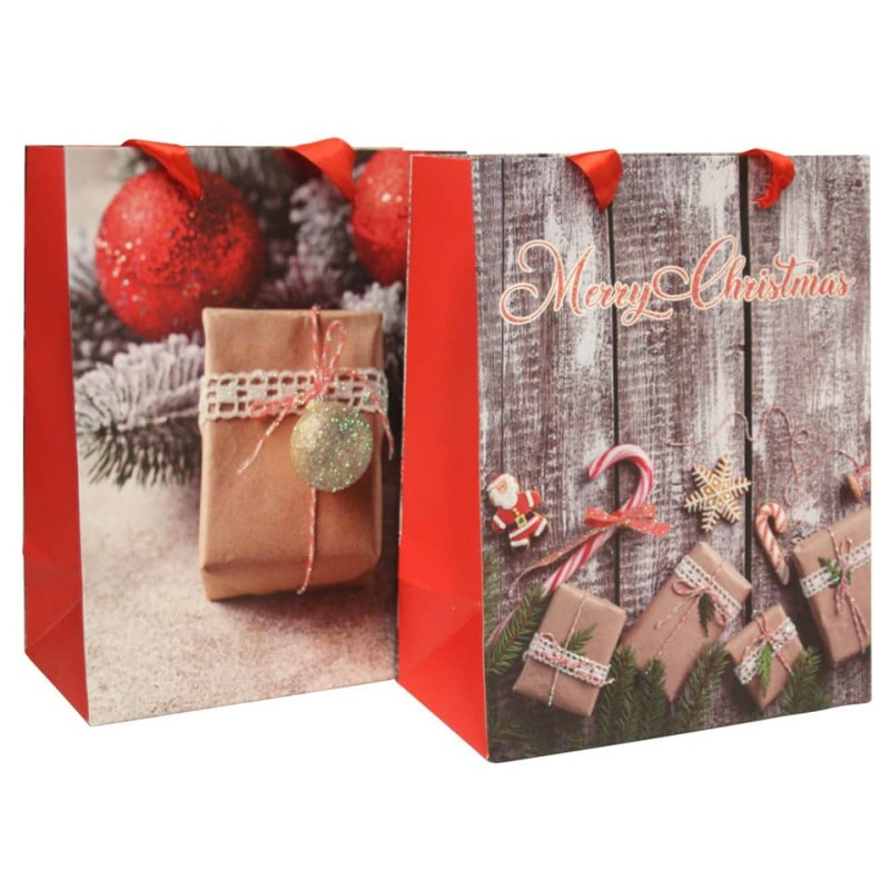 Weihnachten Geschenktasche Päckchen 23x18x10cm 1 Stück