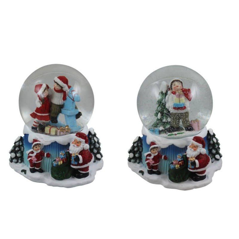 Weihnachten Schneekugel Kinder mit Musik sortiert 13x12x15cm 1 Stück