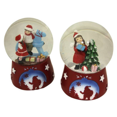 Weihnachten Schneekugel Kinder 2-fach sortiert 10,5x10,5x14,5cm 1 Stück