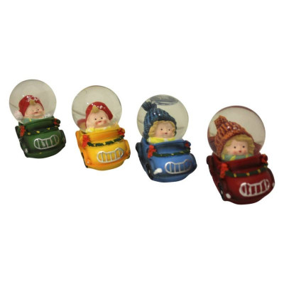 Weihnachten Schneekugel Auto LED sortiert 5x7,5x7cm 1 Stück