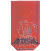 Nikolobodensack rot Nikolomuster gold durchsichtig 150x235mm