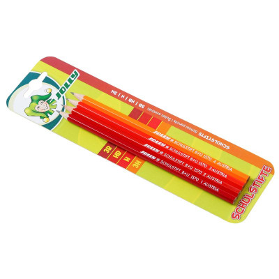 JOLLY Schulstifte Bleistifte Set 3B/HB/H/3H 4er Blister