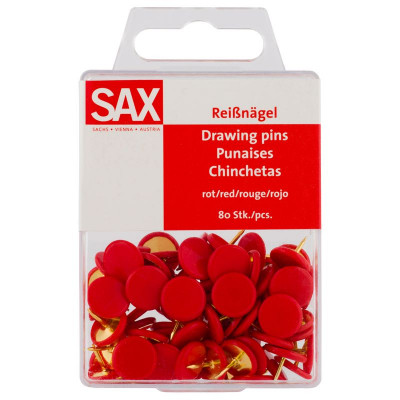SAX Reißnägel rot 80 Stück