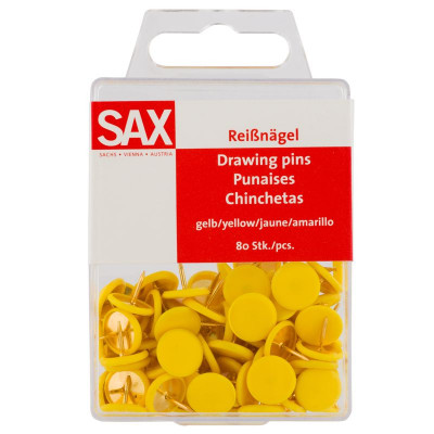 SAX Reißnägel gelb 80 Stück