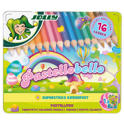 JOLLY Buntstifte Superstick kinderfest PASTELLOBELLO Zeichenset 16er