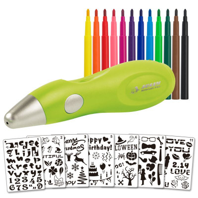 Preview: JOLLY Kinder-Airbrush-Set 21-teilig mit Schablonen