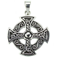 Anhänger Keltisches Kreuz 925er Sterling Silber, L 40 mm, Ø 29 mm