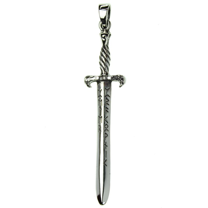 Anhänger Keltisches Schwert 925er Sterling Silber, L 72 mm, Ø 15 mm