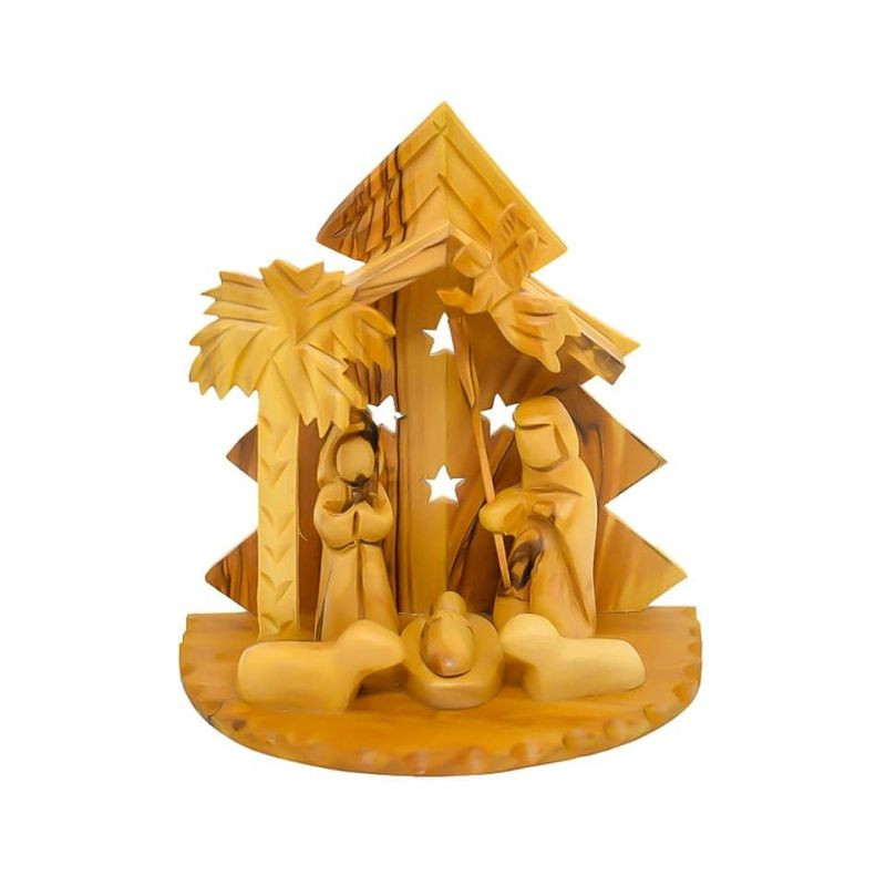 Krippe Olivenholz 16x16x9cm