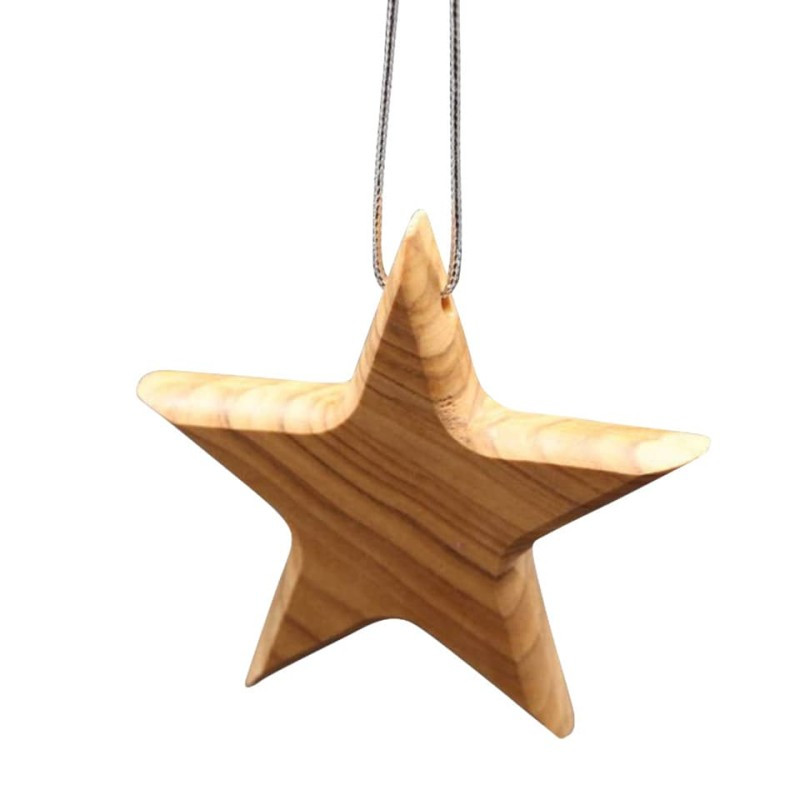 Weihnachten Baumbehang Anhänger Stern Olivenholz 8cm