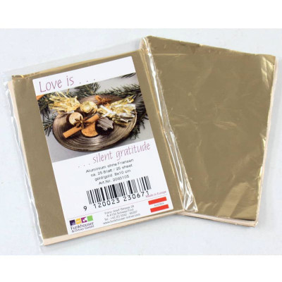 Bonbonwickel-Stanniol gold 7.5x10cm ungefranst 25 Stück