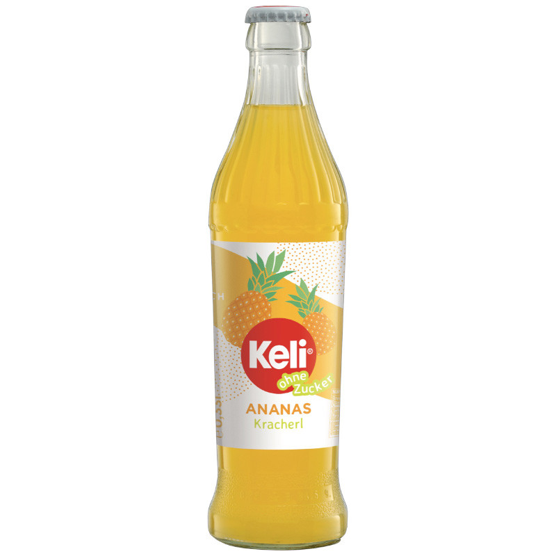 Keli Ananas Kracherl ohne Zucker 330 ml Glasflasche Mehrweg