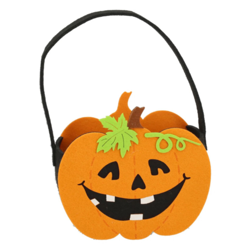 Korb Kürbis aus Filz B16 H14 T8 cm Orange Schwarz