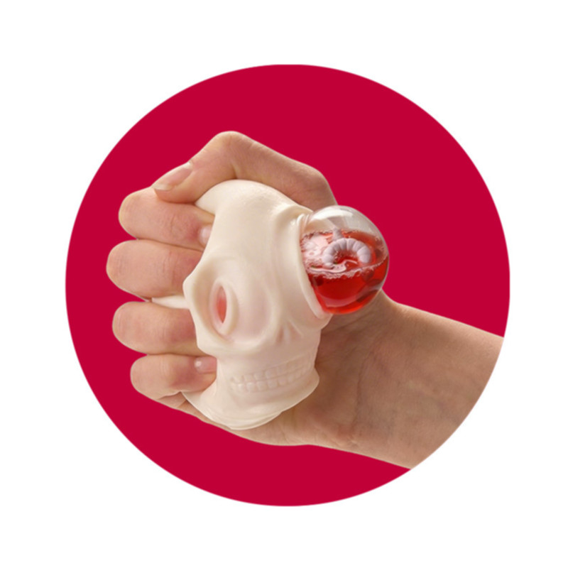 Preview: Trendhaus Quetschfigur Scary Head BOO 6,5×7×6 cm nachtleuchtend