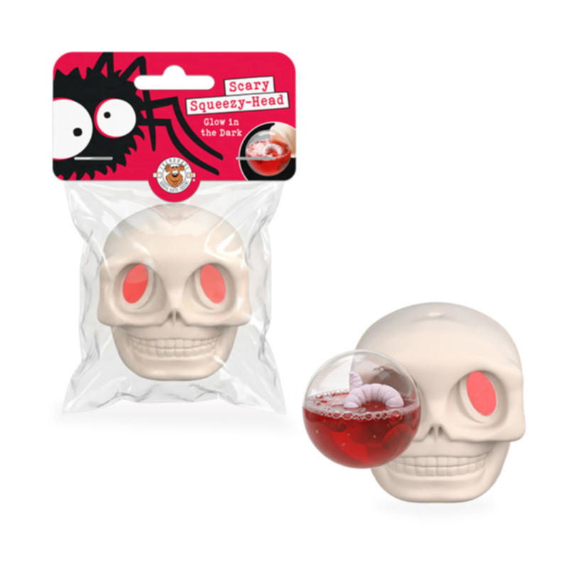 Trendhaus Quetschfigur Scary Head BOO 6,5×7×6 cm nachtleuchtend