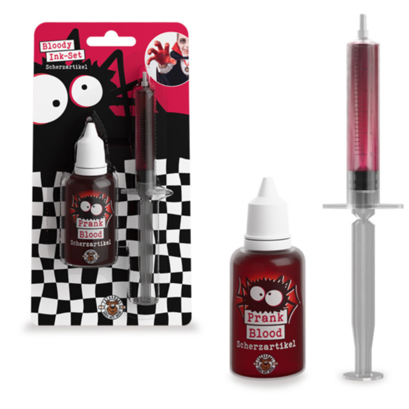 Trendhhaus Blutimitation mit Spritze BOO rot