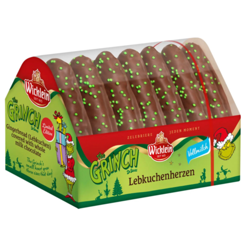 Wicklein Lebkuchen Herzen Grinch 215g